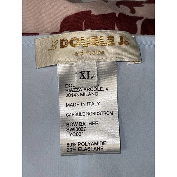 LA DOUBLEJ Print One-Piece Swimsuit halter neck reversible Pink Multicolor SZ-XL - Picture 7 of 7